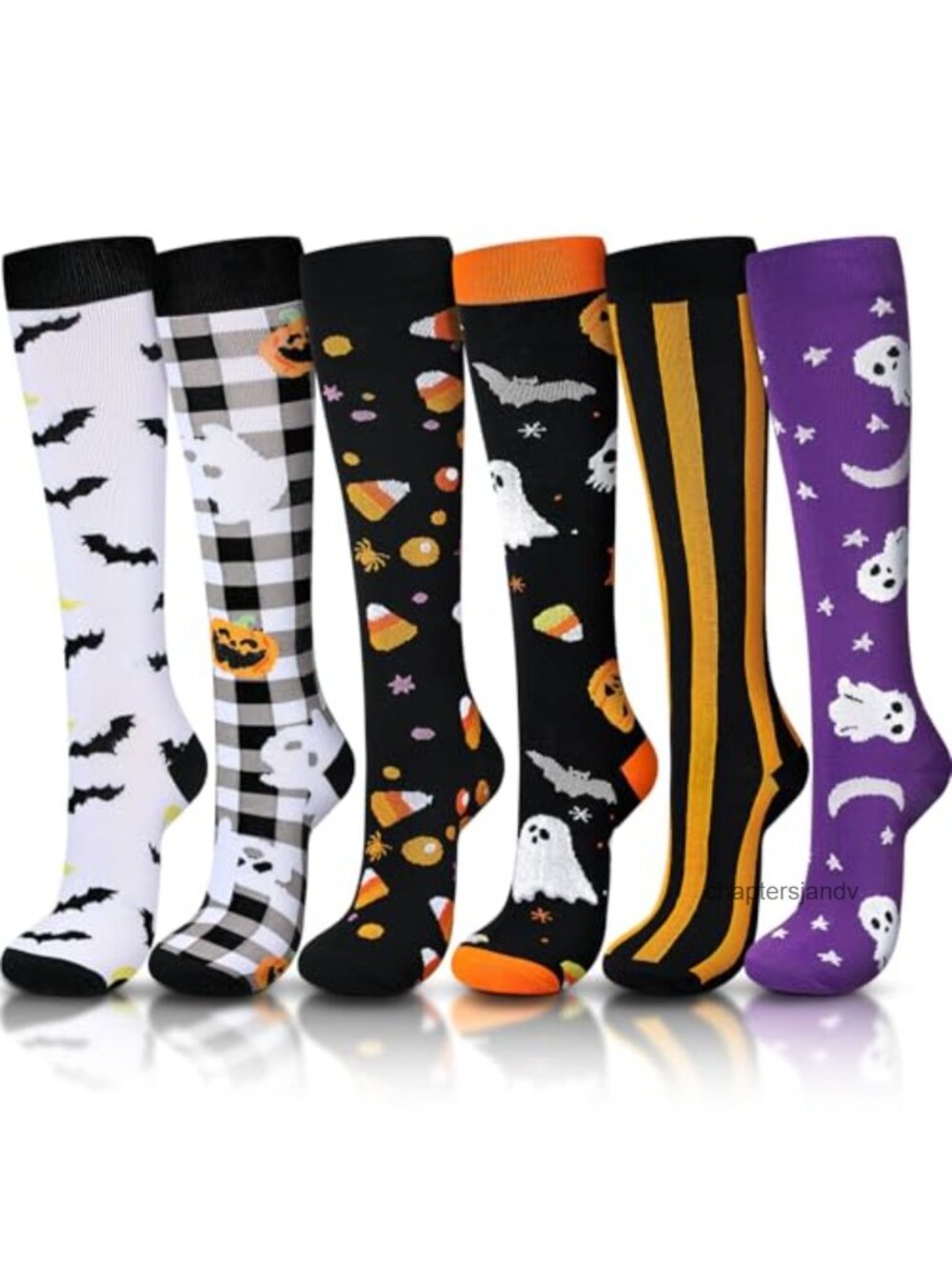 6 Pairs Compression Socks 15-25mmHg Knee High Athletic Unisex